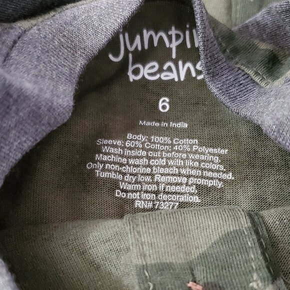 Boys Size 6 Jumping Beans Raglan Henley Top Camo Style New with Tags - Picture 6 of 7